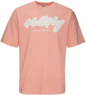 Multiply Apparel Tričko  svetlobéžová / marhuľová / biela