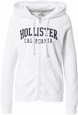 HOLLISTER Tepláková bunda  námornícka modrá / biela