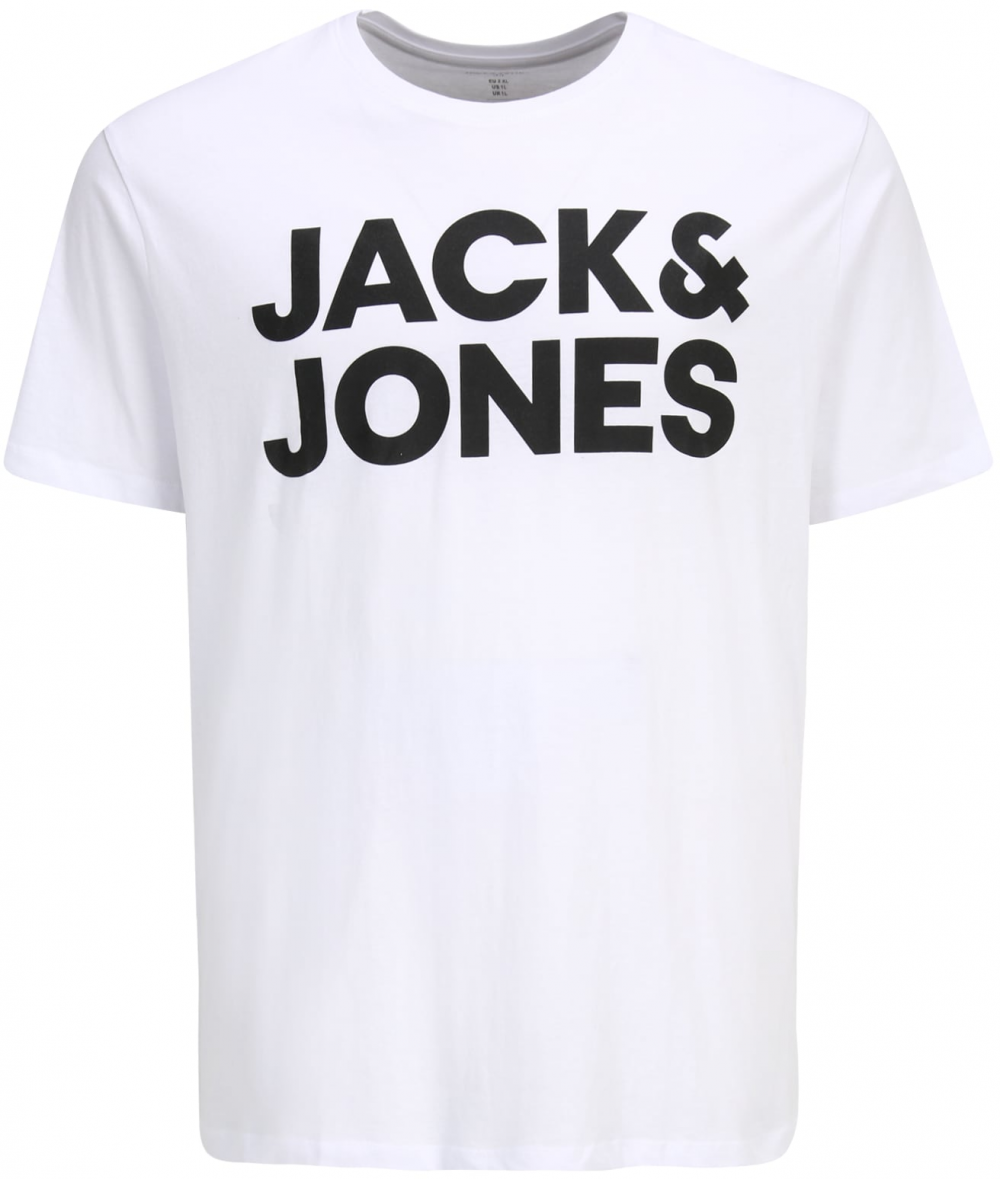 Jack & Jones Plus Tričko  čierna / biela