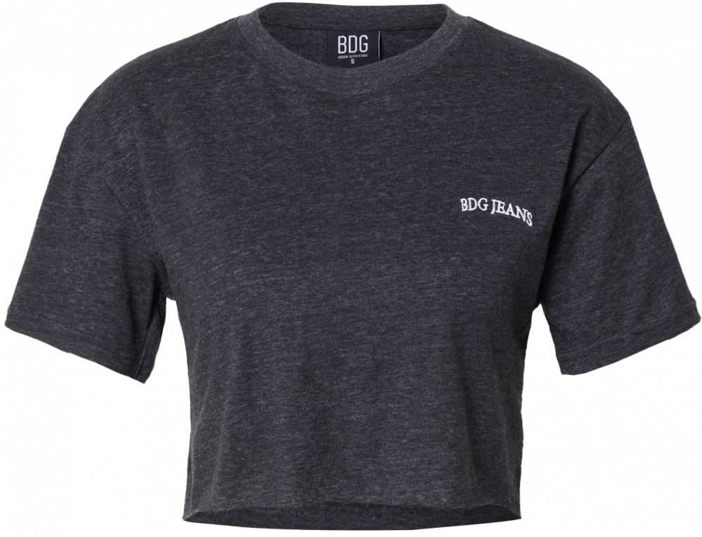 BDG Urban Outfitters Tričko  čierna melírovaná / biela
