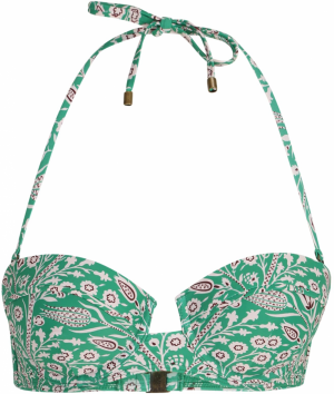 Ted Baker Bikinový top 'VALARIA'  tmavohnedá / nefritová / biela