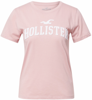 HOLLISTER Tričko  ružová / biela