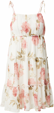 VERO MODA Letné šaty 'BRIONY'  svetlozelená / ružová / biela