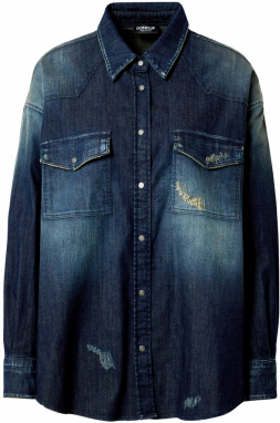 Dondup Blúzka 'CAMICIA'  modrá denim