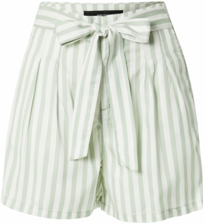 VERO MODA Plisované nohavice 'Mia'  zelená / biela
