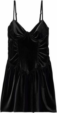 Bershka Kokteilové šaty  čierna