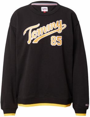 Tommy Jeans Mikina  šafránová / čierna / biela