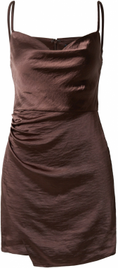 Gina Tricot Kokteilové šaty 'Lia'  čokoládová
