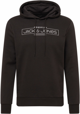 JACK & JONES Mikina  čierna / biela