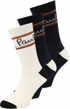 Paul Smith Ponožky  modrá / oranžová / čierna / šedobiela