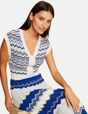 Morgan Pletené šaty 'RMGUI'  tmavomodrá / kráľovská modrá / strieborná / biela