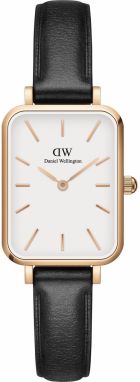 Daniel Wellington Analógové hodinky 'Quadro Pressed Sheffield RG White'  zlatá / čierna / biela