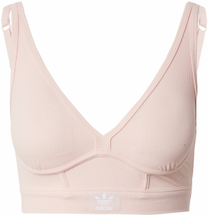 ADIDAS ORIGINALS Podprsenka 'LONGLINE BRALETTE - Originals Rib 2-2'  pastelovo ružová / biela