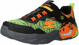 SKECHERS Tenisky  svetlozelená / oranžová / čierna