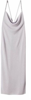 MANGO Kokteilové šaty 'Longui'  pastelovo fialová / strieborná