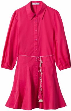 MANGO Košeľové šaty 'Cornelia'  ružová / biela