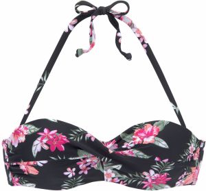 LASCANA Bikinový top  fuksia / staroružová / čierna / biela