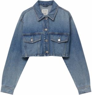 Pull&Bear Prechodná bunda  modrá denim