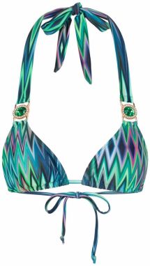 Moda Minx Bikinový top 'Chic in Chevron'  svetlomodrá / tmavomodrá / smaragdová / purpurová