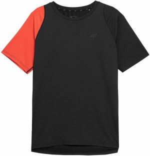4F Funkčné tričko  oranžovo červená / čierna