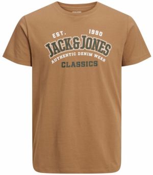 JACK & JONES Tričko  hnedá / čierna / biela