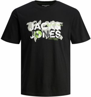 JACK & JONES Tričko 'Dust'  sivá / svetlozelená / čierna / biela