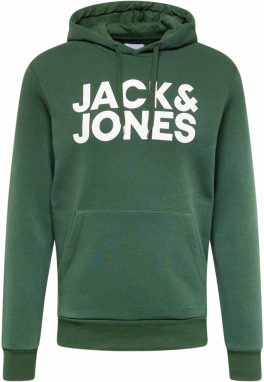 JACK & JONES Mikina  zelená / biela