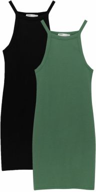Pull&Bear Šaty  zelená / čierna
