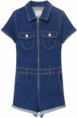 Pull&Bear Overal  modrá denim