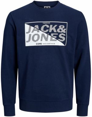 JACK & JONES Mikina  tmavomodrá / biela