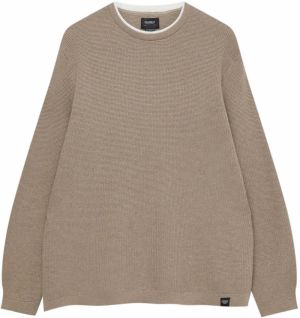 Pull&Bear Sveter  svetlohnedá / biela