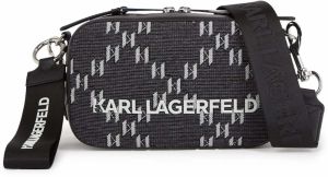 Karl Lagerfeld Taška cez rameno  sivá / biela