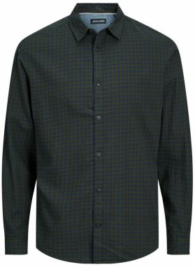 Jack & Jones Plus Košeľa 'Gingham'  námornícka modrá / tmavozelená