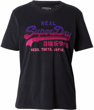 Superdry Tričko  tmavofialová / ružová / svetloružová / čierna