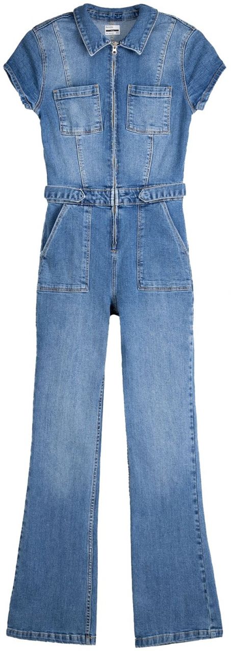 Bershka Overal  modrá denim