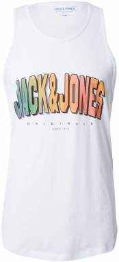 JACK & JONES Tričko 'TONE'  zelená / oranžová / biela