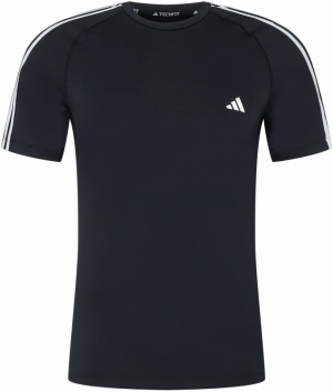 ADIDAS PERFORMANCE Funkčné tričko 'Techfit 3-Stripes '  čierna / biela