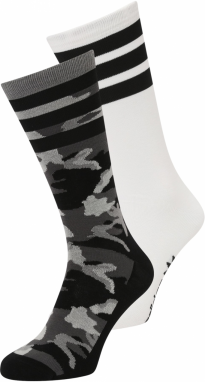 ADIDAS ORIGINALS Ponožky 'Camo Crew '  sivá / svetlosivá / čierna / biela