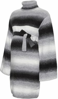 MAMALICIOUS Pletené šaty 'JILIAN'  sivá / čierna / biela