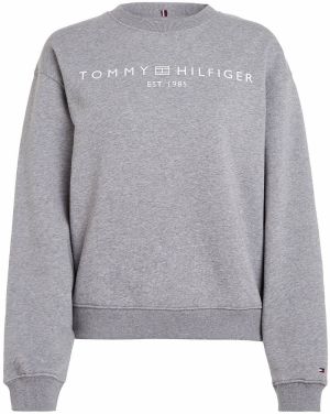 Tommy Hilfiger Curve Mikina  sivá melírovaná / biela