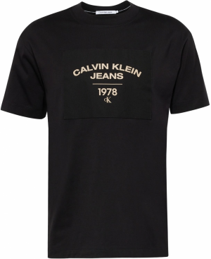 Calvin Klein Jeans Mikina  svetlobéžová / čierna