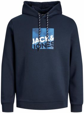 JACK & JONES Mikina 'Logan'  námornícka modrá / azúrová / biela