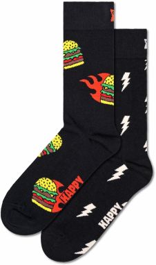 Happy Socks Ponožky 'Blast Off Burger'  žltá / červená / čierna / biela