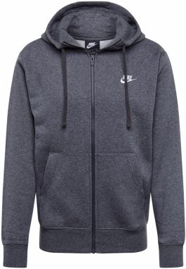 Nike Sportswear Tepláková bunda 'Club Fleece'  tmavosivá / biela