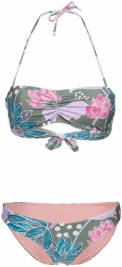 ARENA Športové bikiny 'BANDEAU'  tmavozelená / levanduľová / orchideová / biela