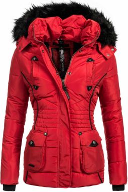 MARIKOO Zimná bunda 'Vanilla'  červená / čierna