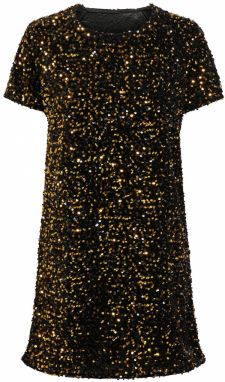 JDY Kokteilové šaty 'SHIRLEY'  zlatá / čierna