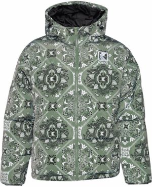 Karl Kani Prechodná bunda  pastelovo zelená / čierna / biela