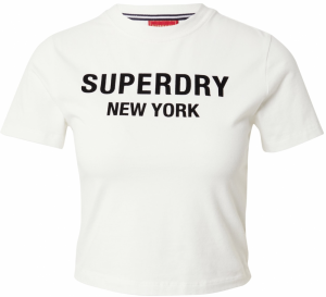 Superdry Tričko  čierna / biela