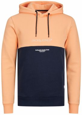 JACK & JONES Mikina 'Ryder'  námornícka modrá / marhuľová / čierna / biela